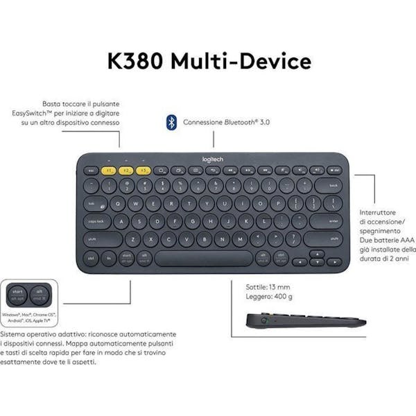 Logitech K380 Multi-Device Bluetooth Keyboard schwarz, DE (920-007566)_Image_5