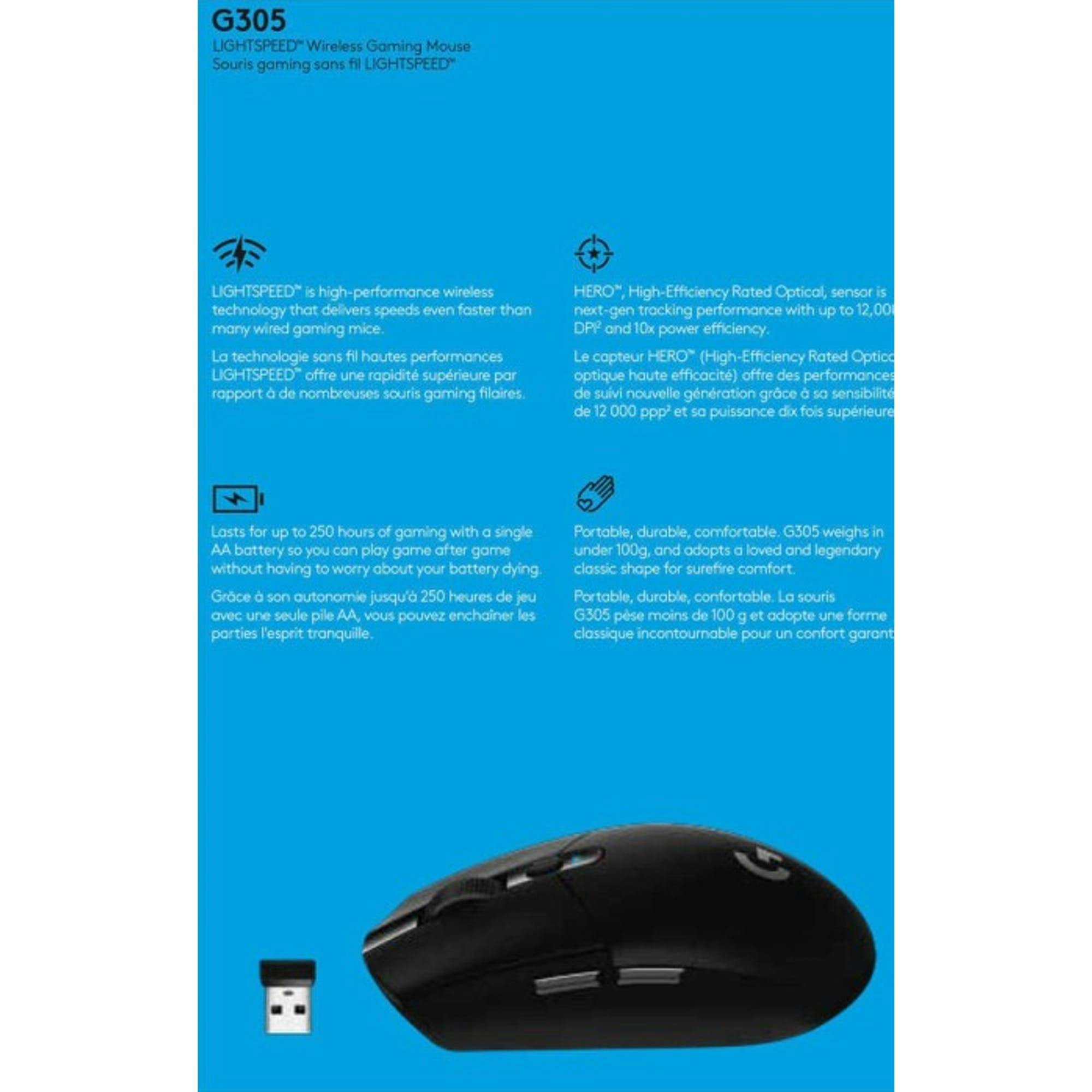 Logitech – souris de jeu sans fil g305, 2,4 GHz, 12000DPI (910