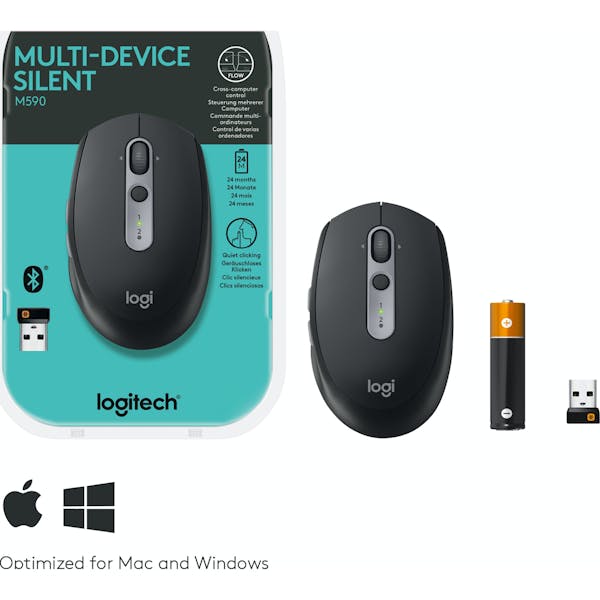 Logitech M590 Multi-Device Silent, schwarz, USB/Bluetooth (910-005197)_Image_7