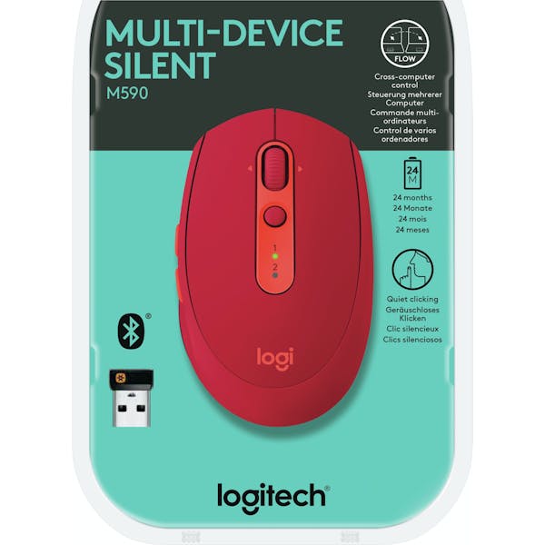 Logitech M590 Multi-Device Silent, rot, USB/Bluetooth (910-005199)_Image_5