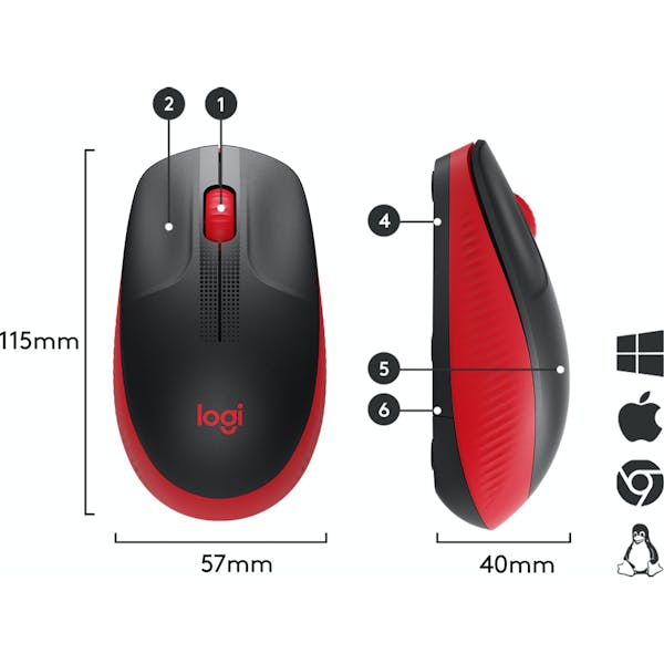Logitech M190 Full-Size Wireless Mouse rot, USB (910-005908)_Image_5