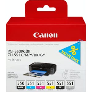 Canon Tinte PGI-550PGBK/CLI-551 Multipack schwarz/dreifarbig mit grau (6496B005)_Image_0