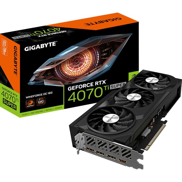 GIGABYTE GeForce RTX 4070 Ti SUPER Windforce OC 16G, 16GB GDDR6X, HDMI, 3x DP (GV-N407TSWF3OC-16GD)_Image_1