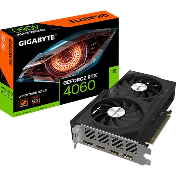 GIGABYTE GeForce RTX 4060 Windforce OC 8G, 8GB GDDR6, 2x HDMI, 2x DP (GV-N4060WF2OC-8GD)_Image_1