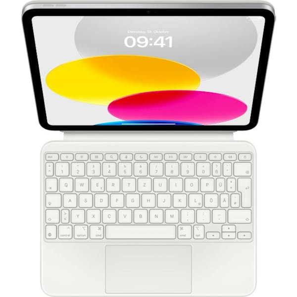 Apple Magic Keyboard Folio, KeyboardDock für iPad 11 (A16, 2025) / iPad 10 (2022), weiß, DE (MQDP3D/A)_Image_0