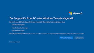 Der offizielle Support für Windows 7 endete bereits am 14. Januar 2020